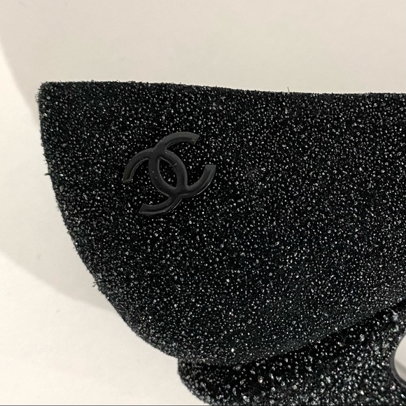 Authentic Chanel Black and Grey Glitter Platform Heels size 37 1/2 - Picture 8 of 12